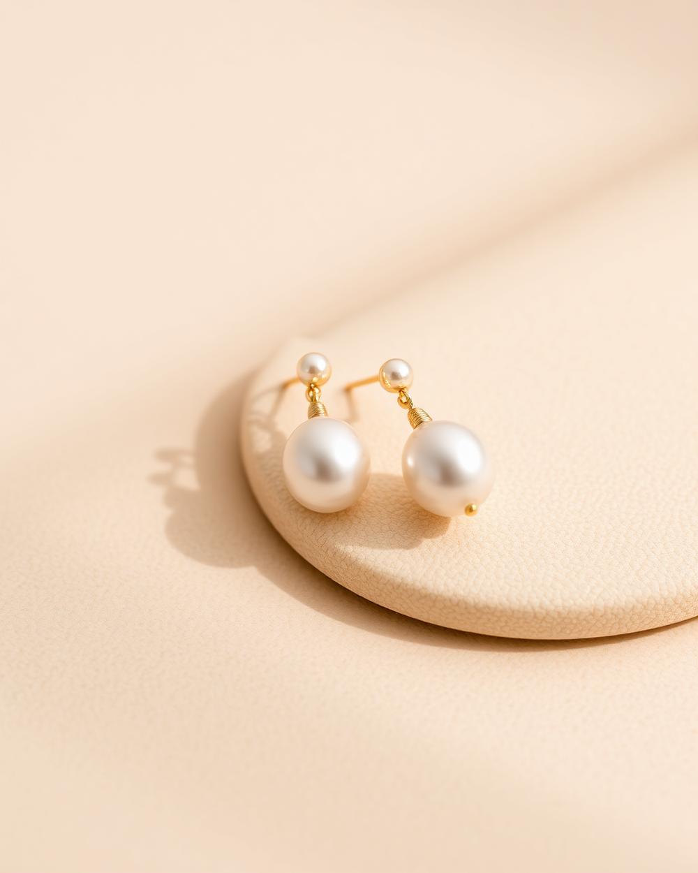 Luce pearl drop earrings in gold